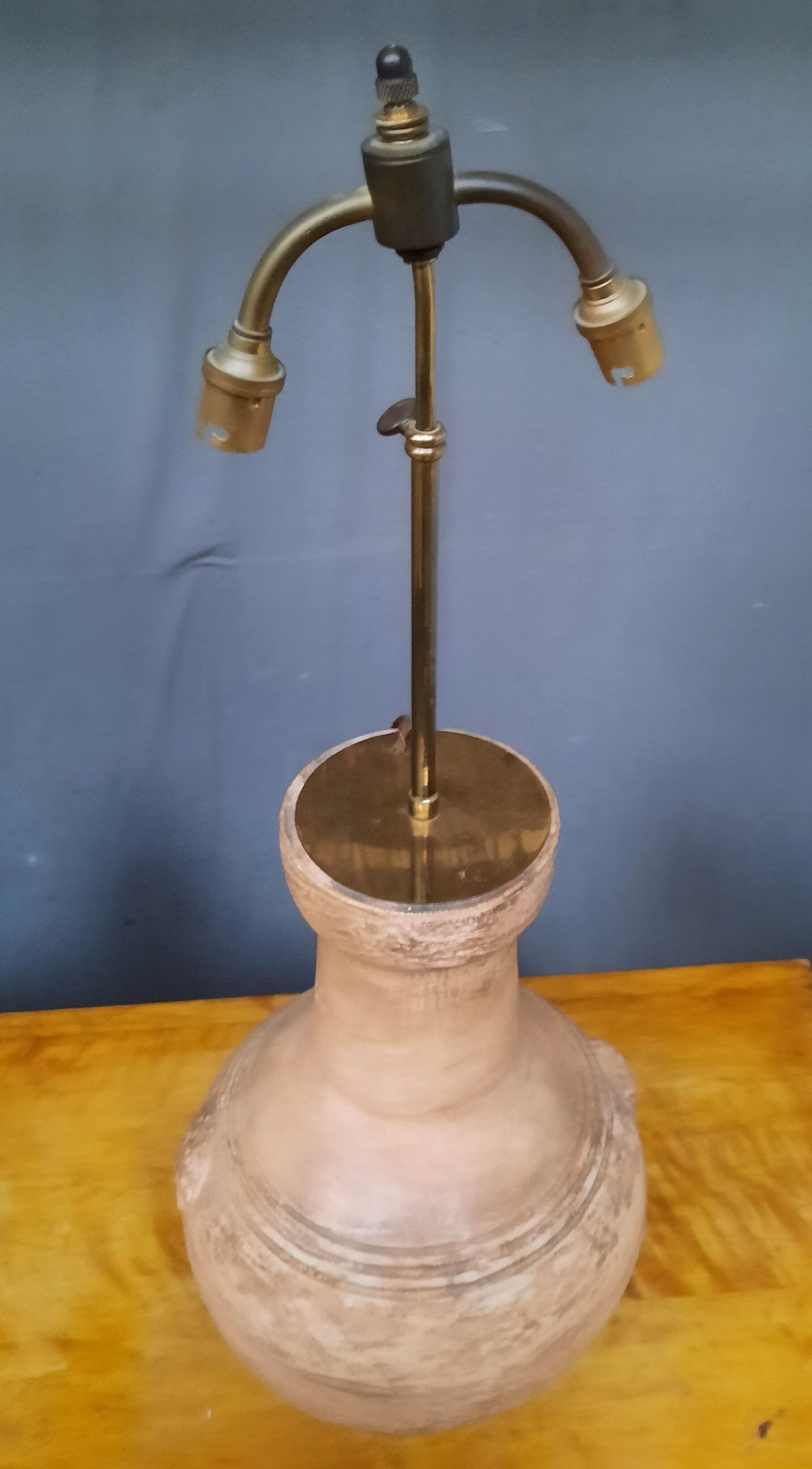 Pair of terracotta lamps