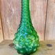 Italian carafe Empoli in green bubbled glass from the 1970s.