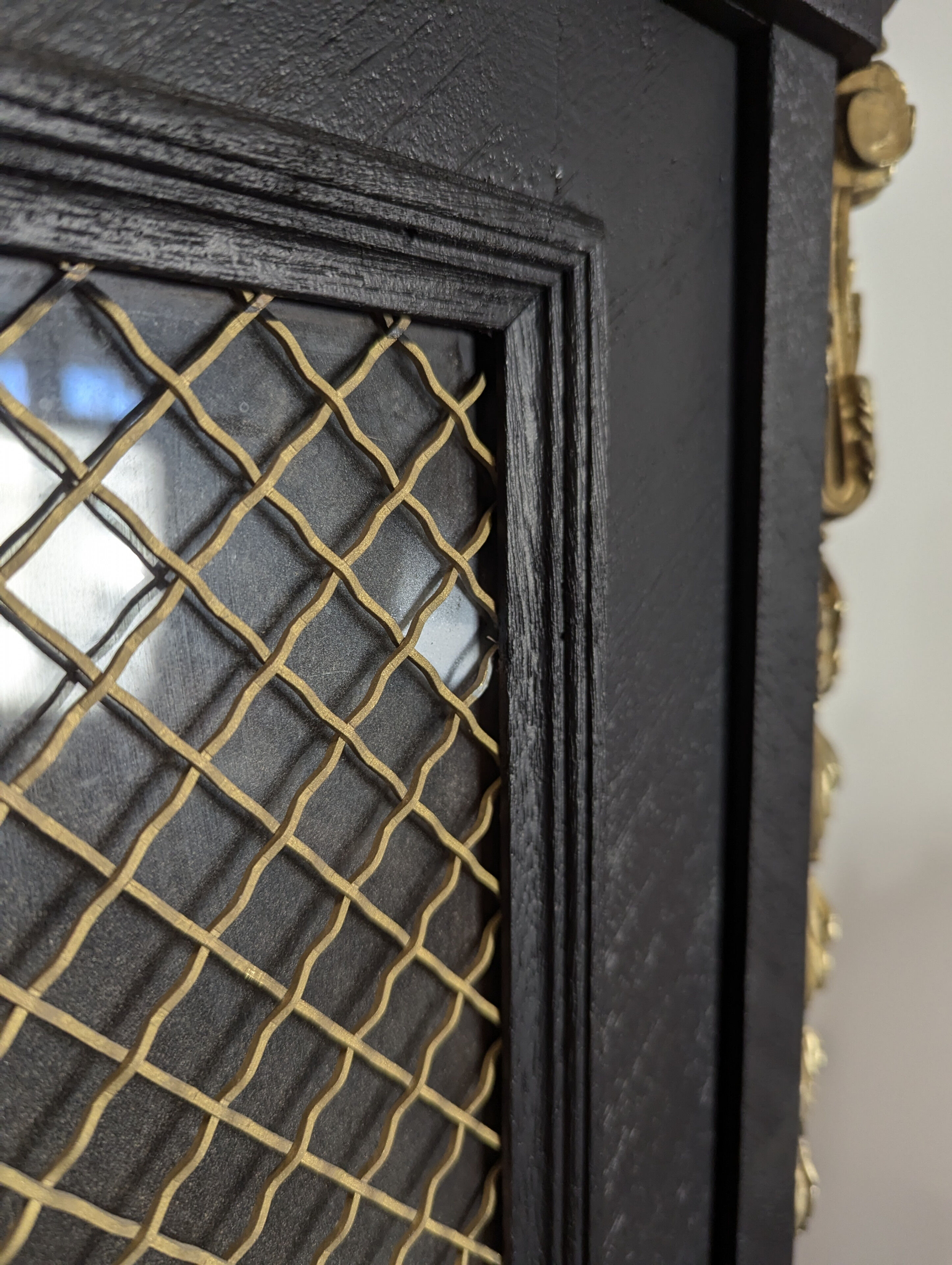 Blackened wooden bookcase display case from the Napoleon III period