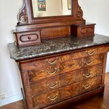 19th century mahogany dressing table with grey marble top