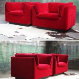 Post-modern red chaise longue by Metropolitan of San Francisco