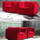 Post-modern red chaise longue by Metropolitan of San Francisco