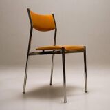 c. 1970 - Set of four chairs in yellow leatherette and chrome -