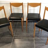 Set of 4 Baumann chairs, “Silva” model, Scandinavian design, 1970s