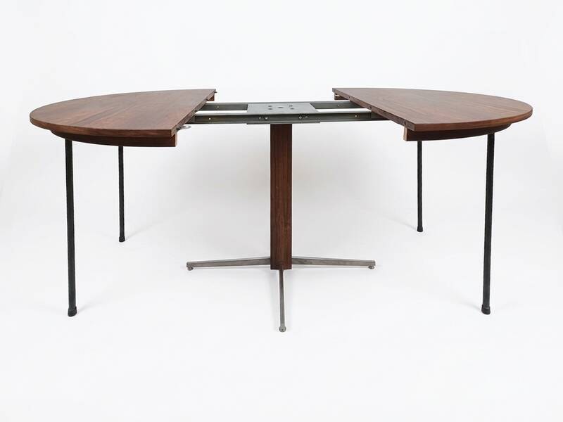 Table à manger Jorge Zalszupin ronde extensible palissandre jacaranda 1960