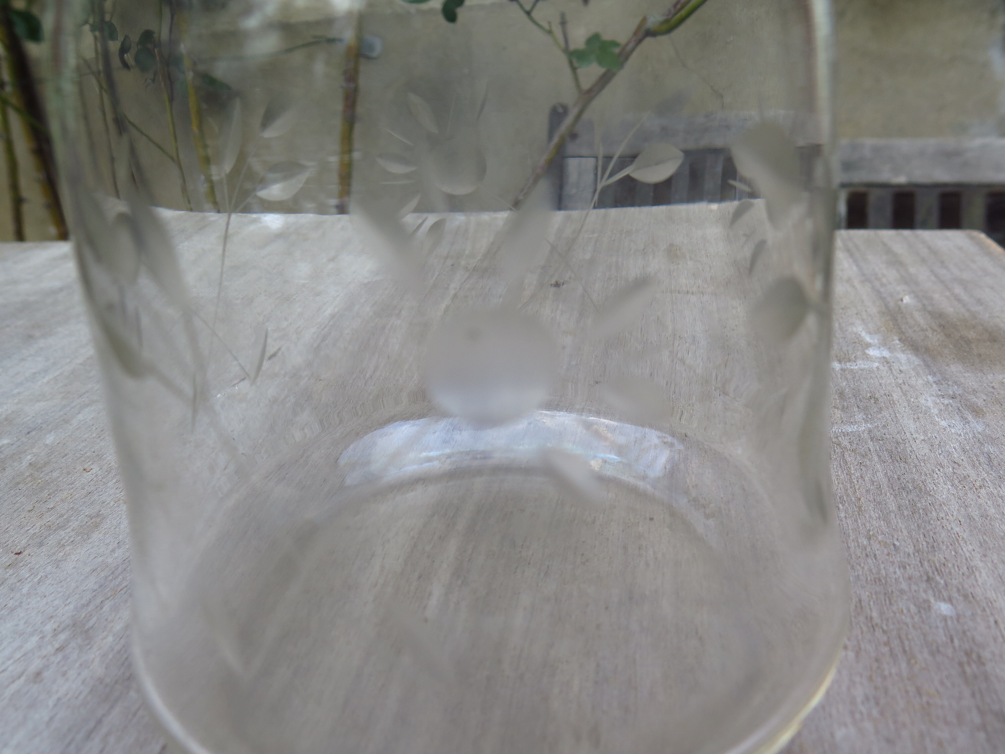 Frosted engraved crystal decanter