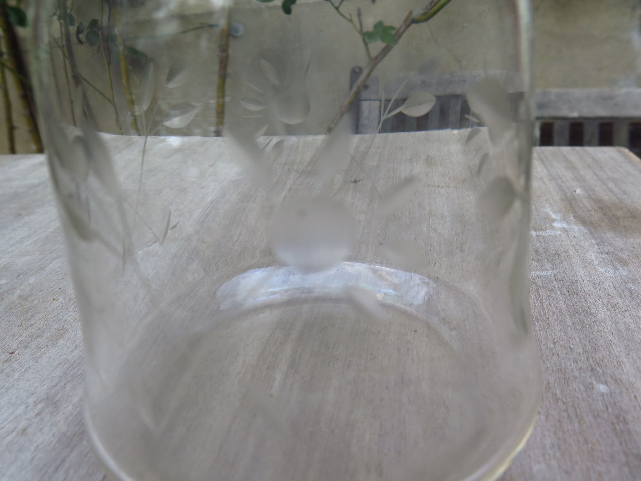 Frosted engraved crystal decanter