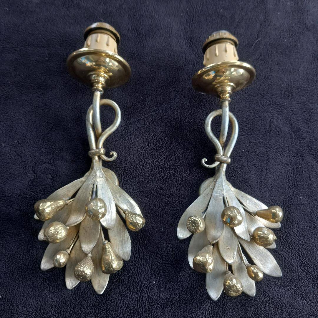 Rare 2 Ciani Italian Hollywood Regency wall sconces, exemplary quality