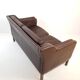 Vintage brown Danish leather sofa Mogens Hansen