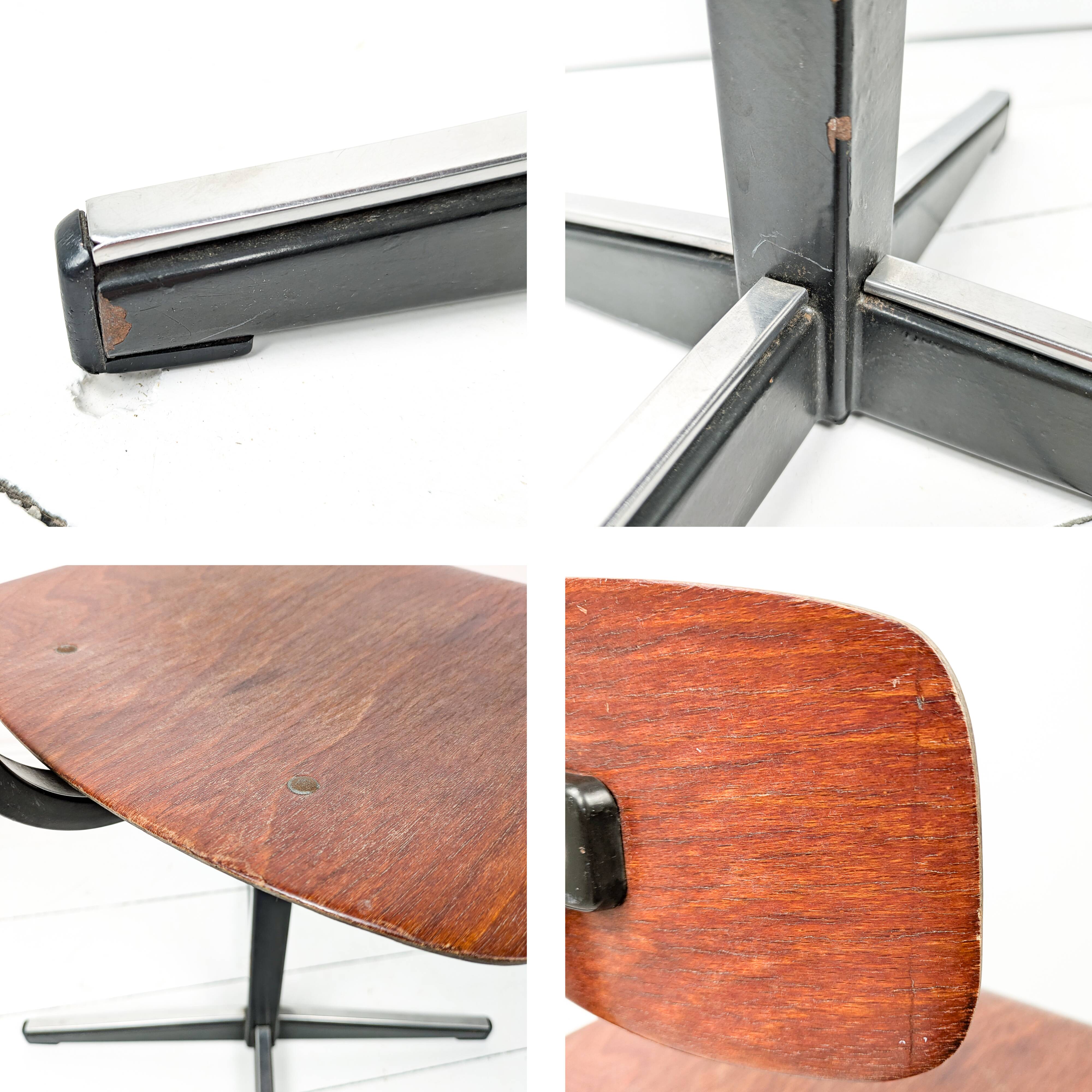 Mid Century Chaise d'école Chaise d'enfant Bois Métal Vintage Rétro Chambre d'enfant Pied Skandi Sca