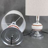 1970s Pair Of Table Lamps With New Fabric Shade, Italy