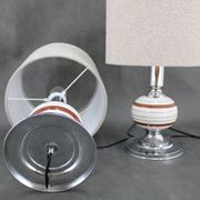 1970s Pair Of Table Lamps With New Fabric Shade, Italy