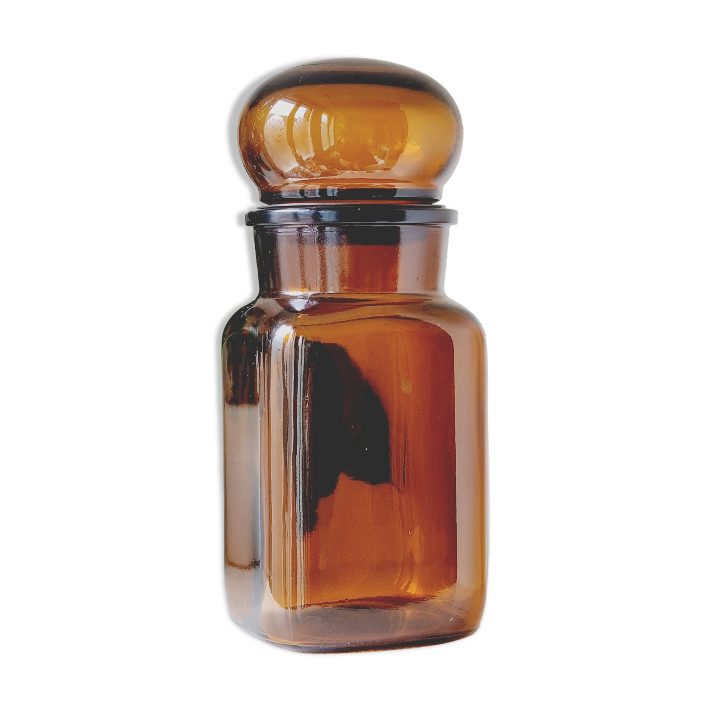 Dark amber glass bottle