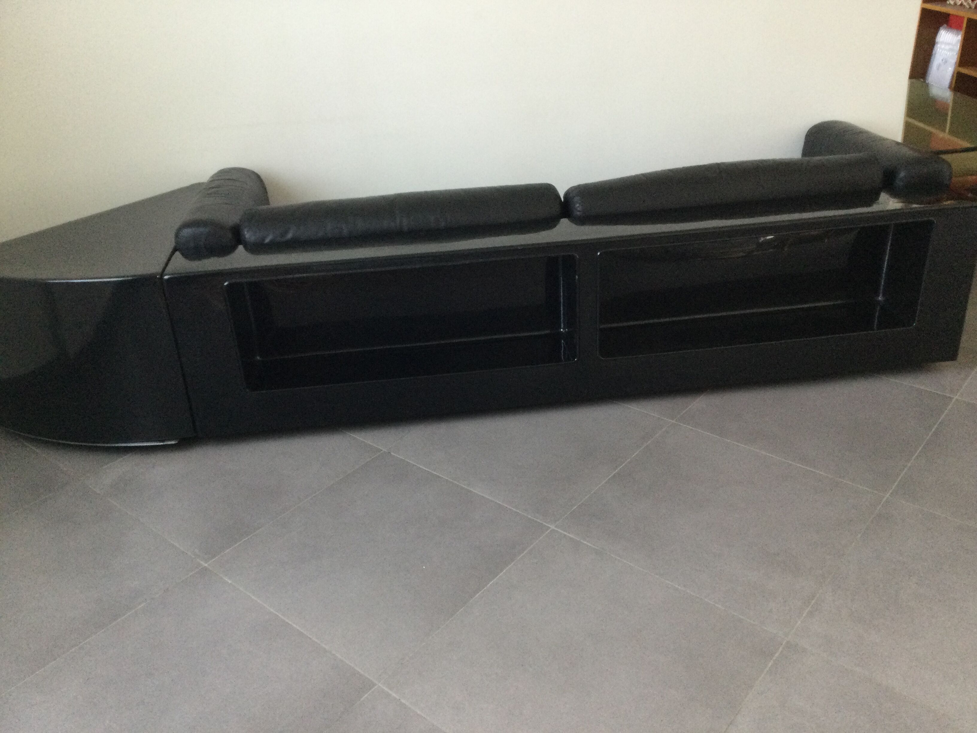 Cini Boeri - Sofa Gradual Lounge Black Leather Knoll/Gavina
