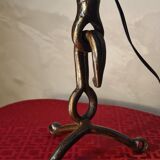 1970s forged steel brutalist style lamp