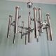 Large geometric chandelier in chromed metal, Massive, 1970