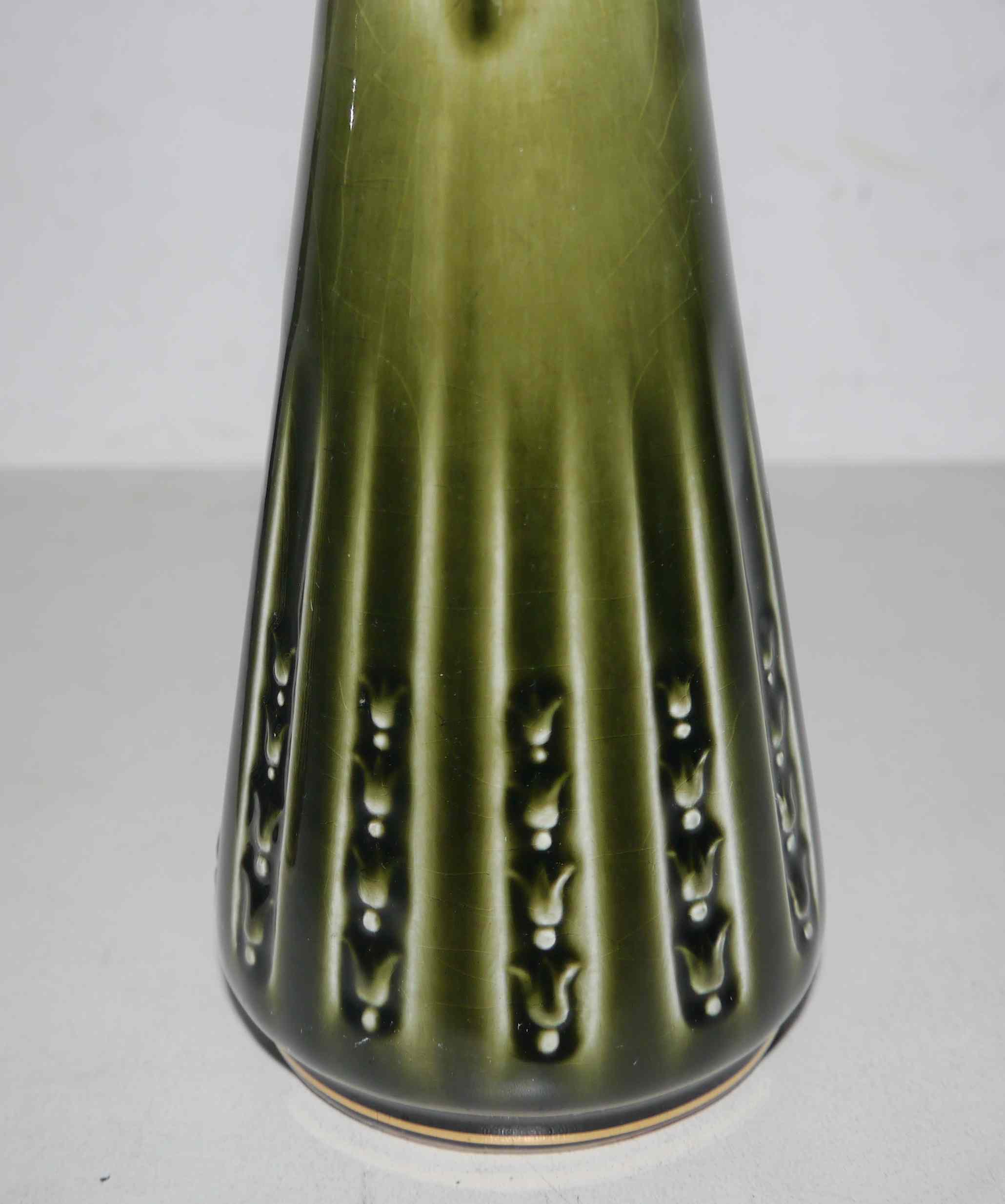 Pair of art deco soliflore vases in slurry