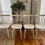Set of 4 IVY chairs signed TON white