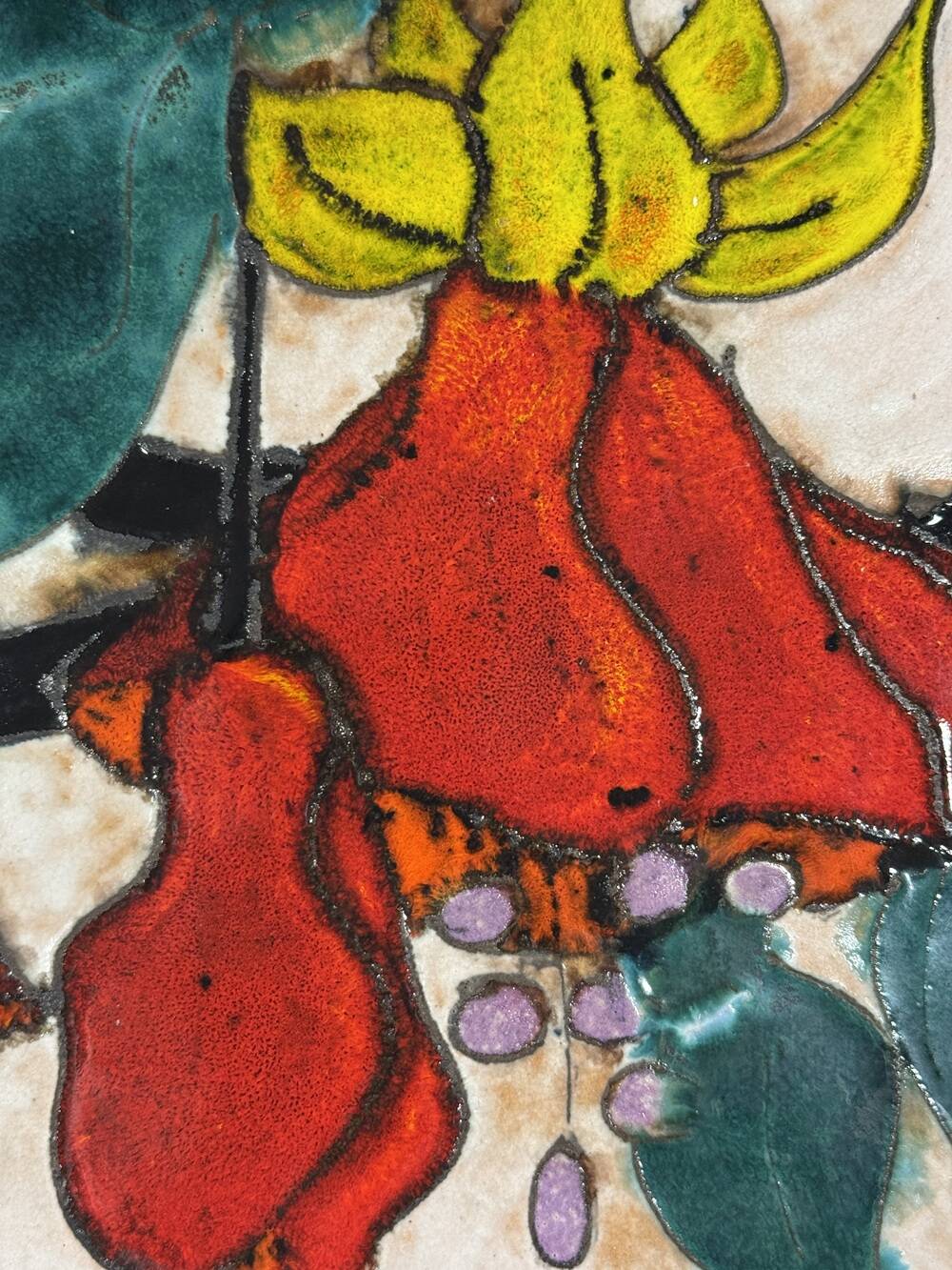 Ruscha ceramic wall decoration flowers Germany