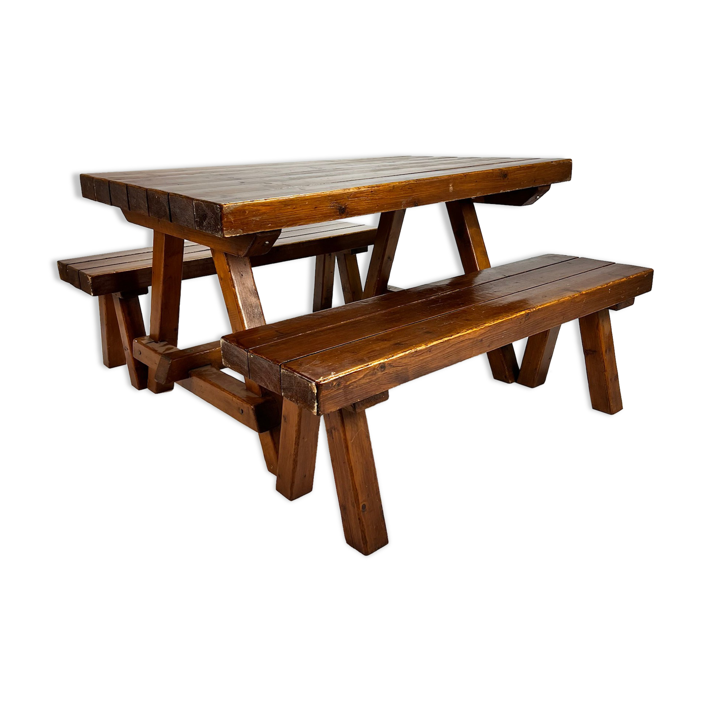 Table and two benches, 1960s