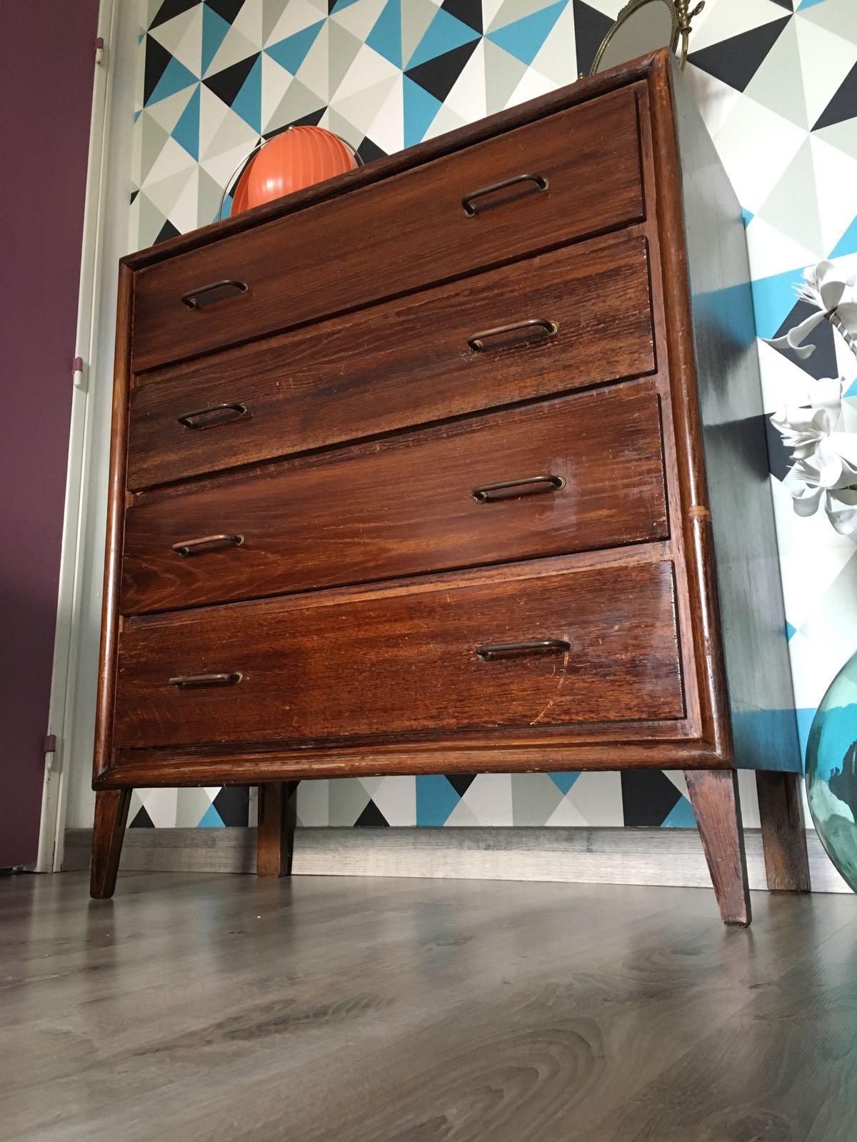 50s oak chest of drawers