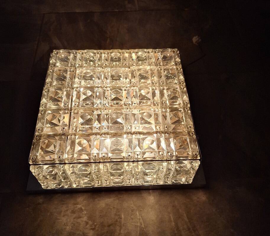 Mid century modernist rare kinkeldy square flush mount light