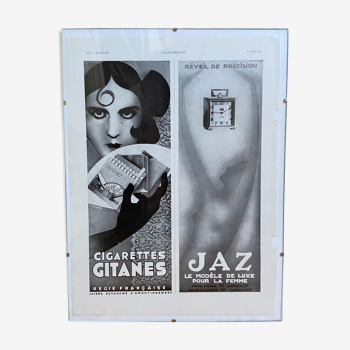 Affiche publicitaire Gitanes - Jaz 7 mars 1931