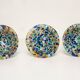 Set of three blue Murano glasses, ice cream bowls, Italy, Europe, 2000s