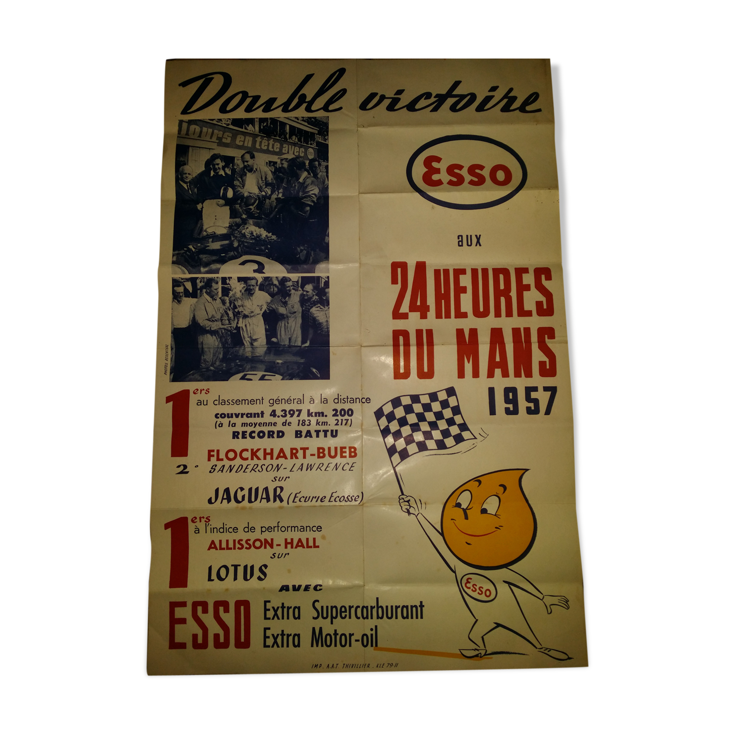 24 Hours poster of Le Mans 1957 jaguar lotus esso