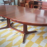 Dining table solid teak oval with extensions