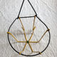 Vintage plant support 60s yellow and black iron