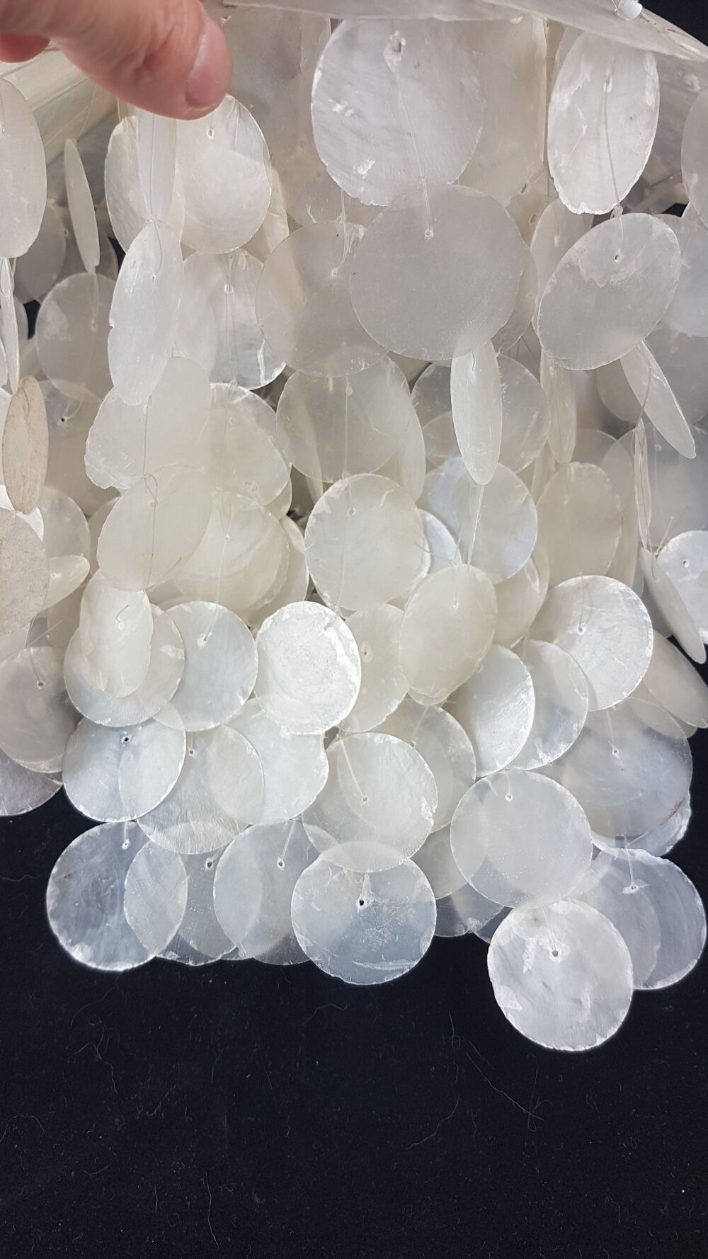 Vintage hanging lamp with mother-of-pearl lozenges