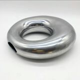 XXL “Donut” Vase / Polished Cast Aluminum – 1980s