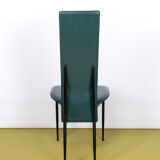 Chaise design italien Fasem S44 en cuir vert foncé