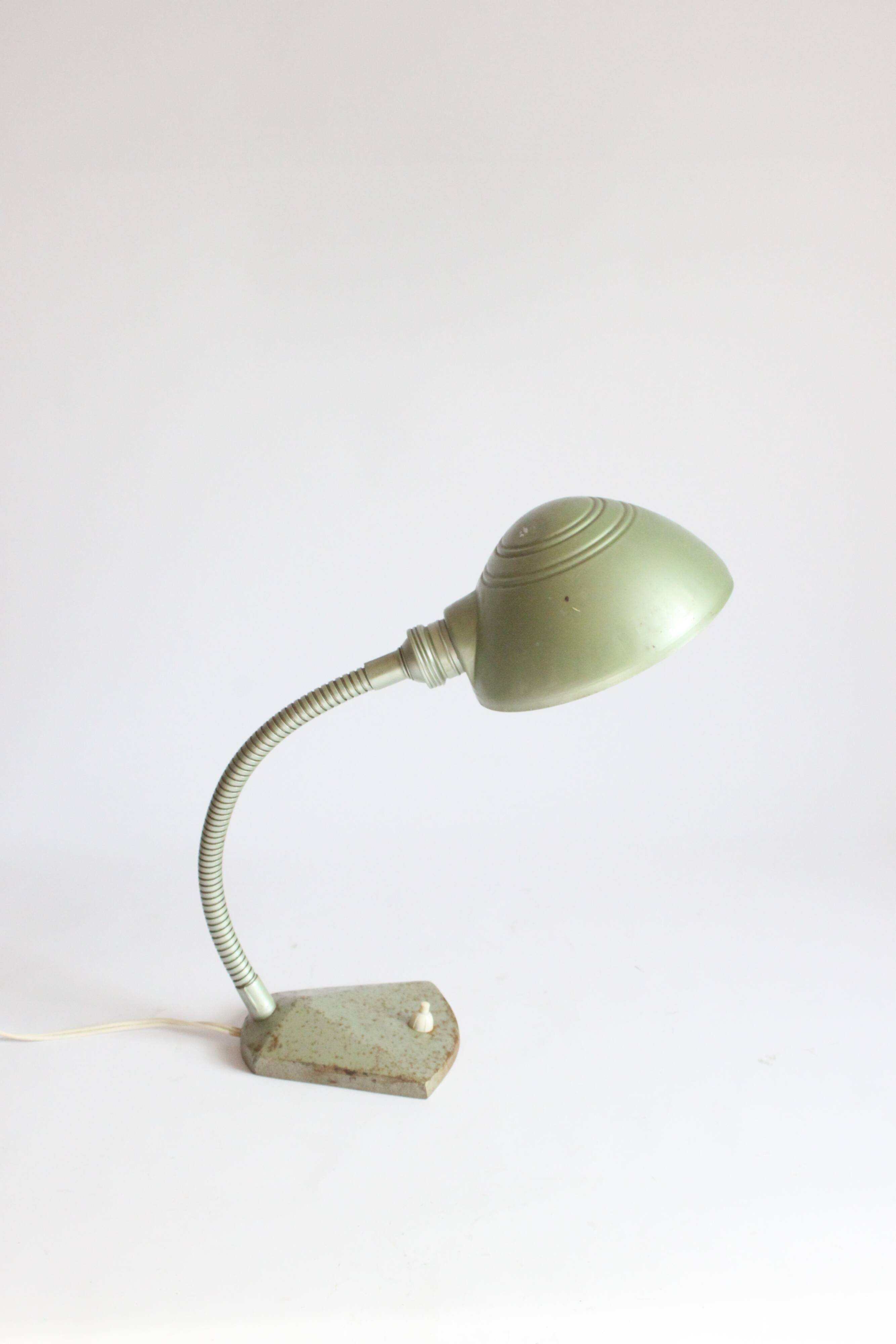 Art deco Gooseneck Desk Lamp By Erpé, Belgium 1930S