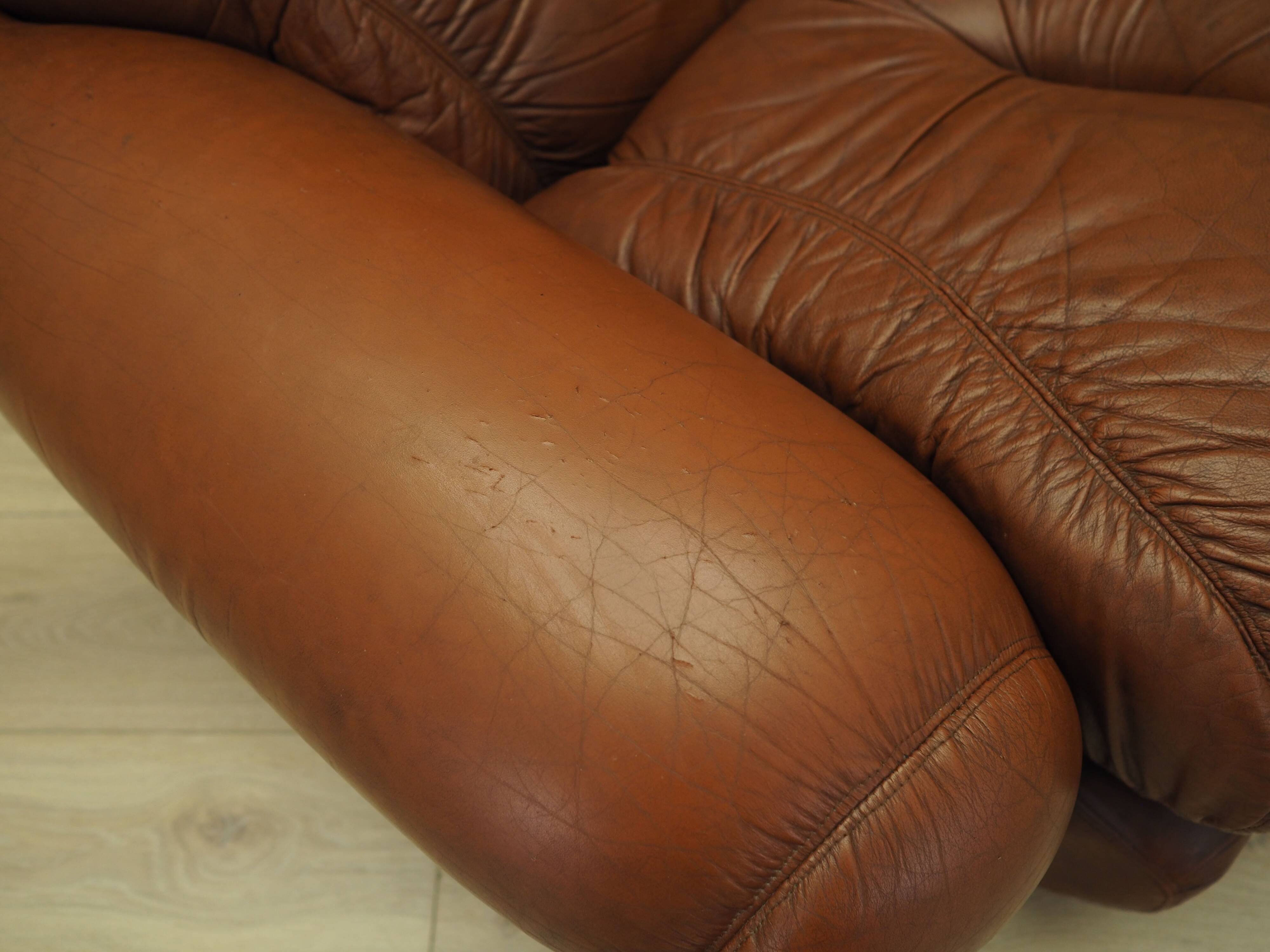 Brown armchair, Italian design, 1970s, production: Italy