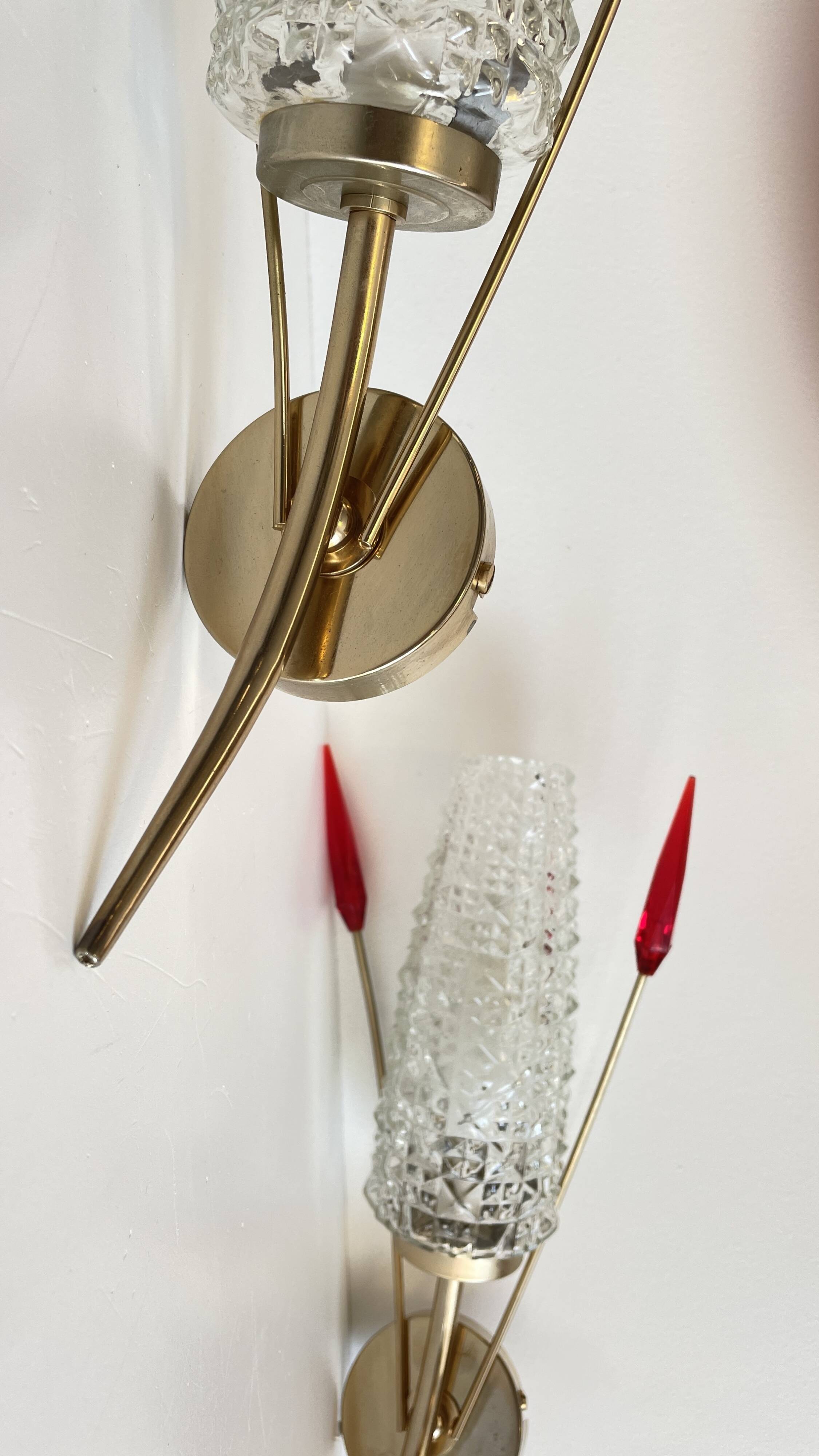 Pair of retro 60s wall lights