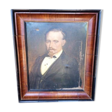 Portrait à l'huile sur toile, XIXème signé et daté