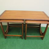 Nesting coffee tables in teak
