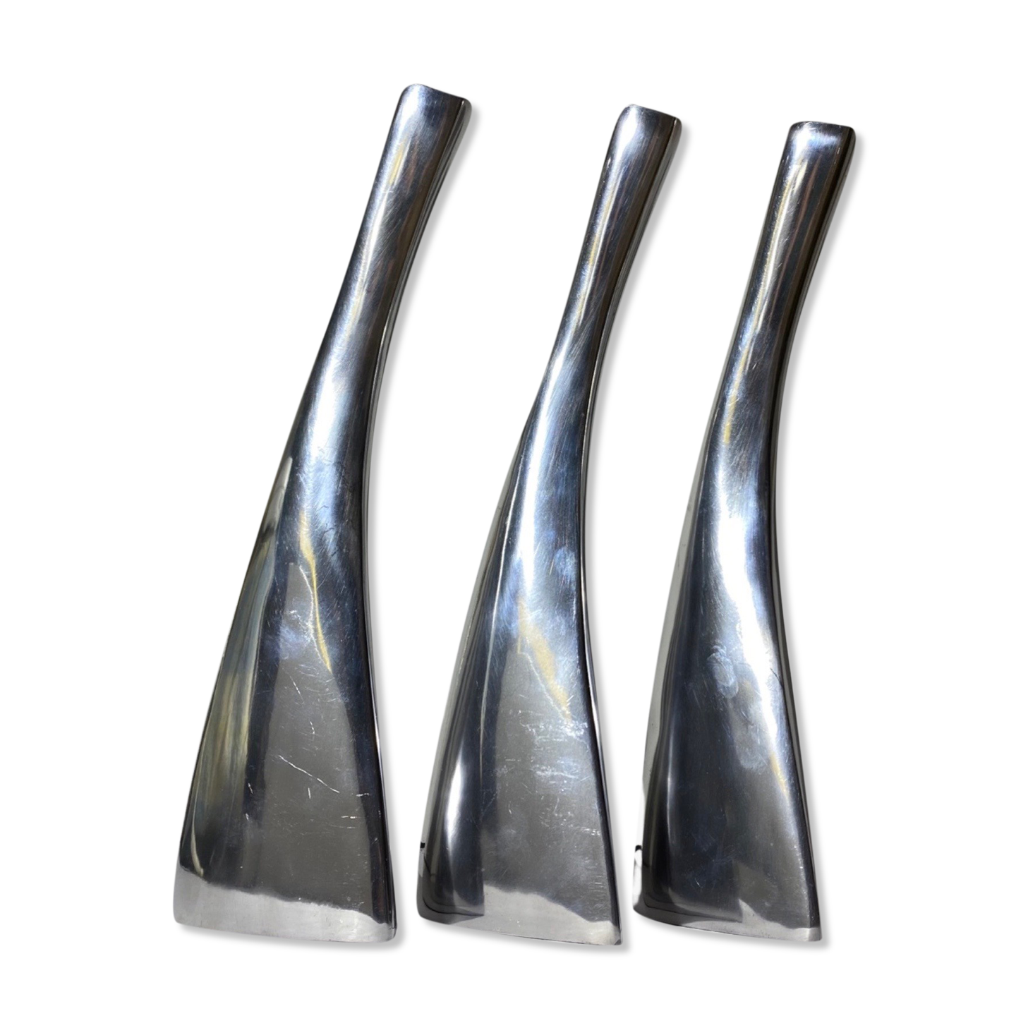 Set of 3 silver candlestick holders, denmark