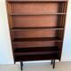 Vintage veneer bookcase with metal legs