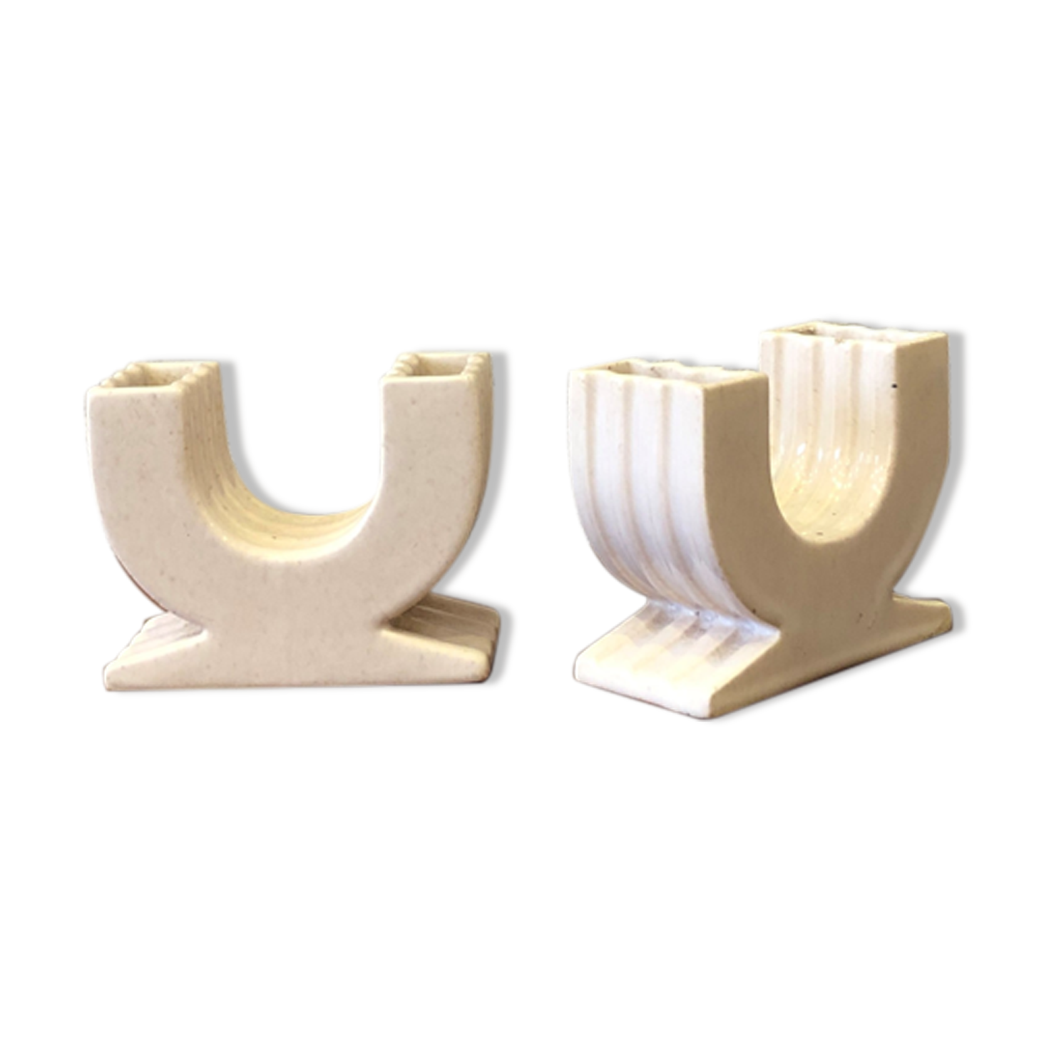 Pair of enamelled ceramic vases