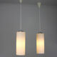Pair of vintage Danish opaline glass hanging light
