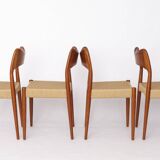 Ensemble de 4 chaises de salle à manger danoises par Arne Hovmand-Olsen pour Mogens Kold, années 1960.