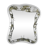 Vintage 50s metal patterned wall mirror