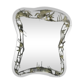 Miroir mural vintage des années 50 à motifs métalliques