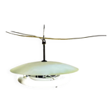 Lampe à suspension Lightolier, années 50, Italie, Space Age, milieu du siècle, fluorescente