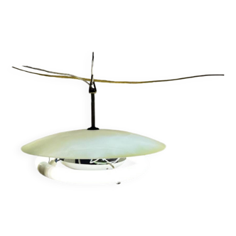 Lampe à suspension Lightolier, années 50, Italie, Space Age, milieu du siècle, fluorescente