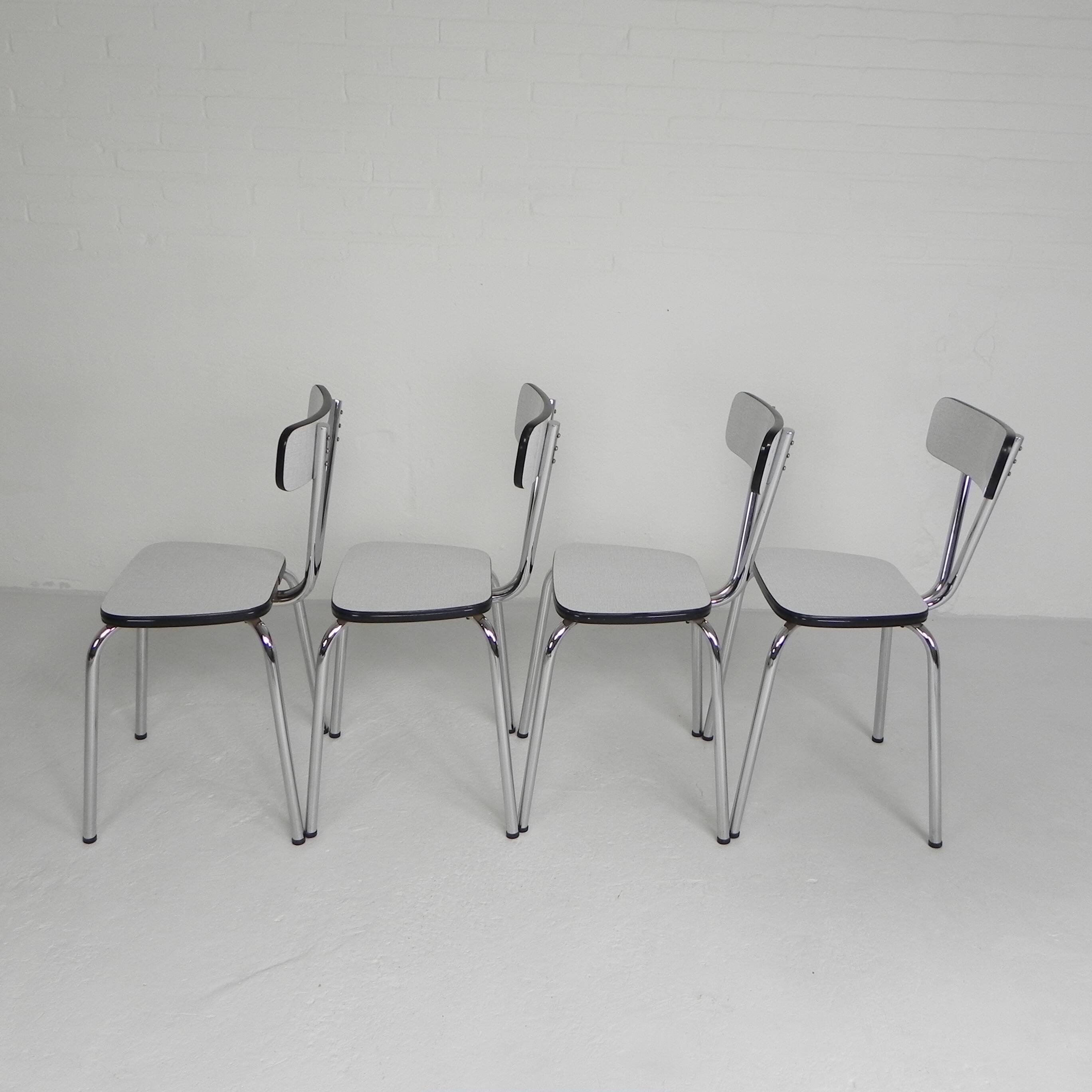Set of 4 Formica dining chairs, 1960s