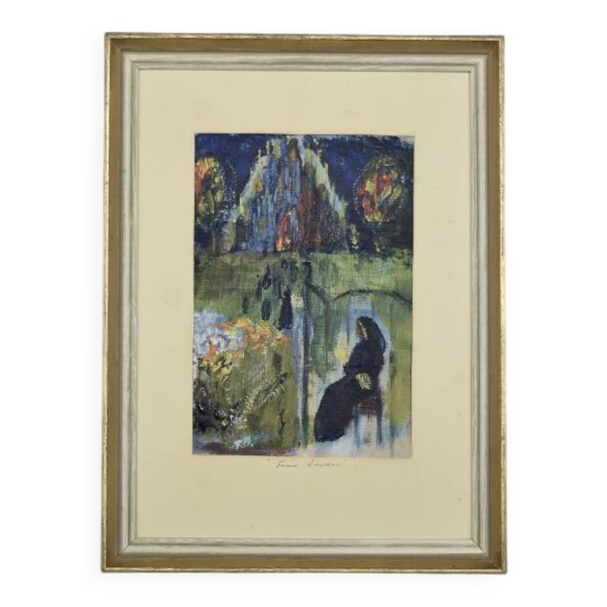 Oil on canvas framed by Frideborg Bryth, Finis Lordes, 1950